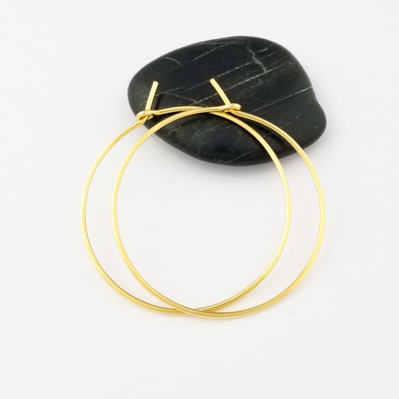 Thick Classic Solid Gold Hoop Earrings Aris Designs