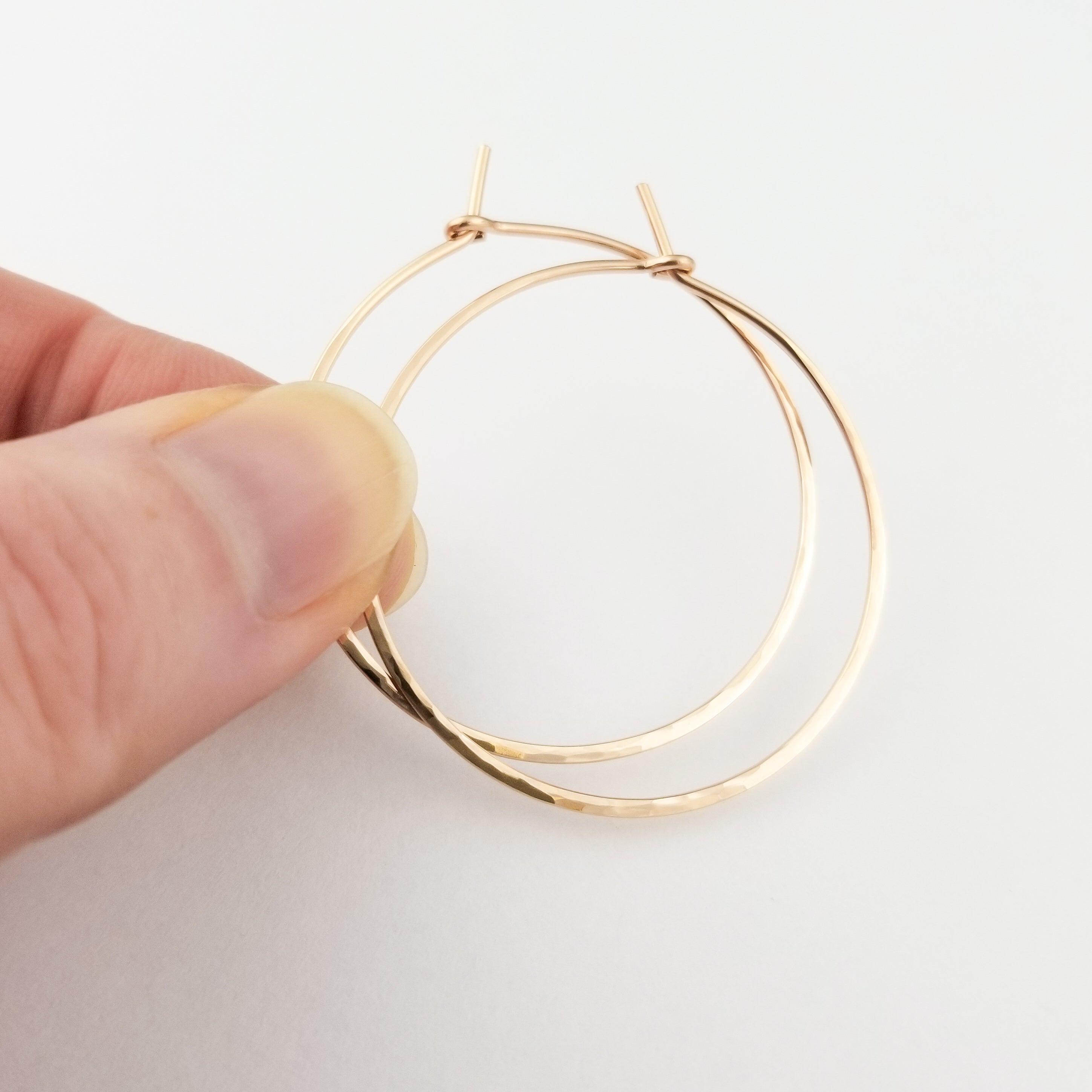 Wide Hammered Hoop Earrings in Gold  Jewellery  Lisa Angel